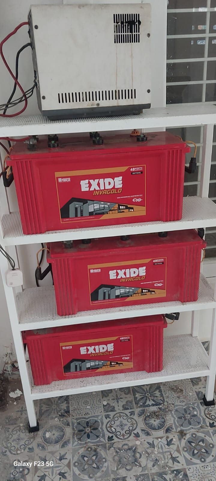 Exide Invagold 3-Tier Commercial Battery Rack Setup