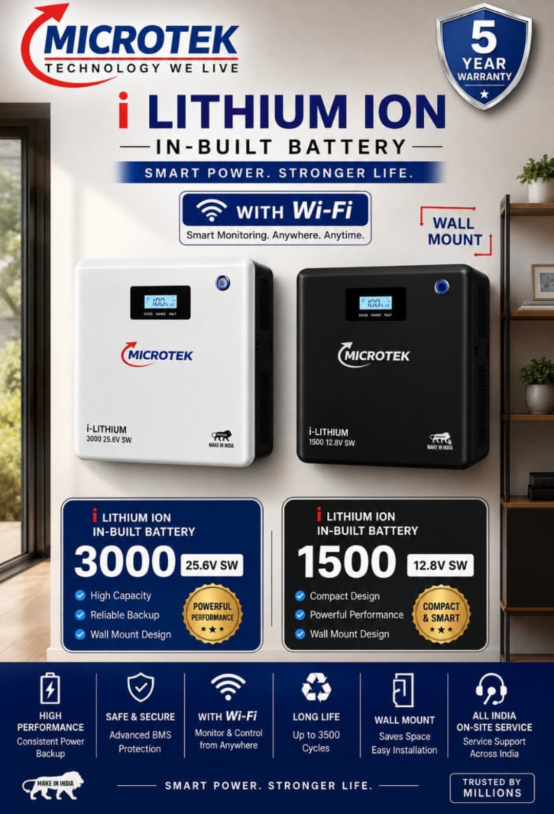Smart Wall-Mount Lithium Power Solutions (1500 & 3000 Series)